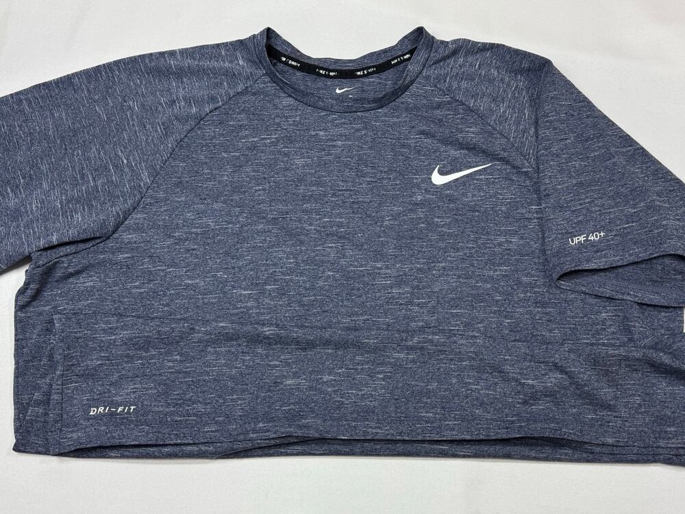 Nike Swim Gray Short Sleeve Shirt Size 2XL Upf 40